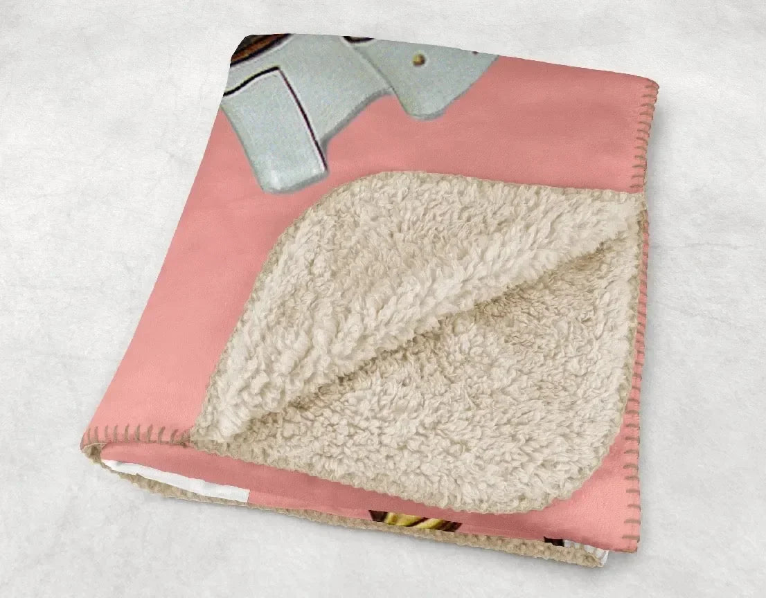 Gamma Phi Beta XL 60x80 Sherpa Blanket - Crest Wide Band