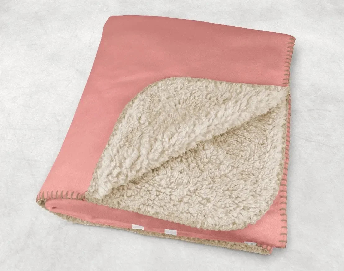 Gamma Phi Beta XL 60x80 Sherpa Throw Blanket - Crescent Blush