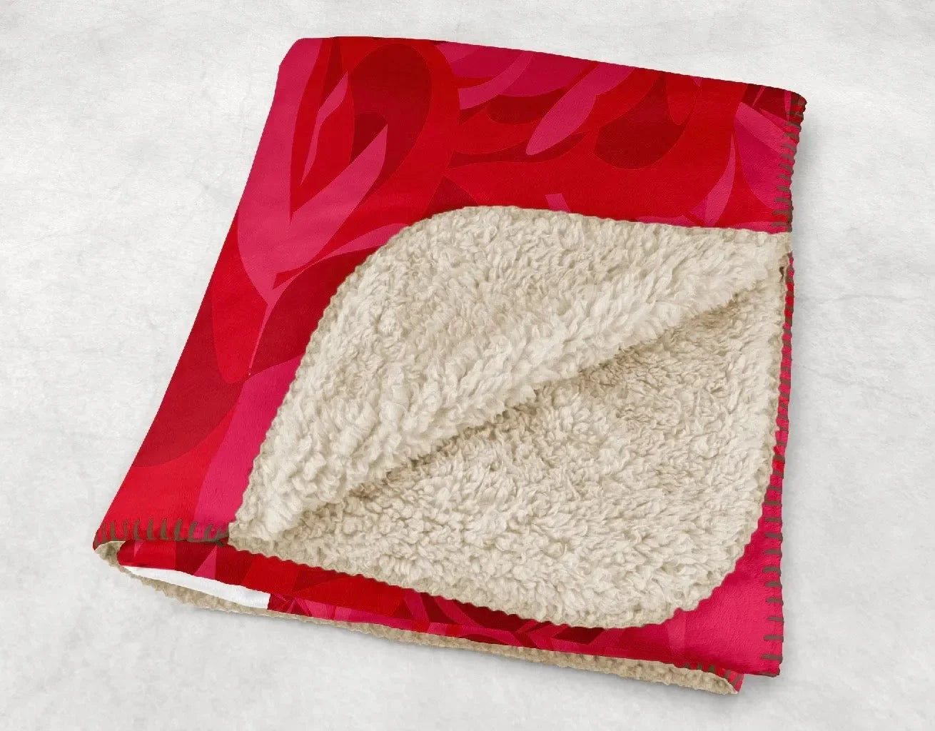 Alpha Omicron Pi XL 60x80 Sherpa Throw Blanket - Rose Pattern
