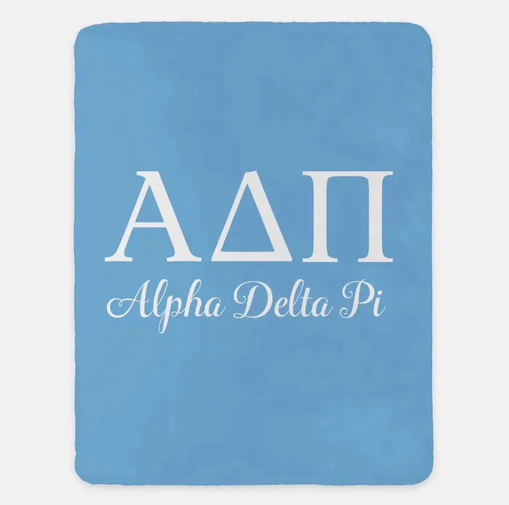 Alpha Delta Pi XL 60x80 Sherpa Throw Blanket