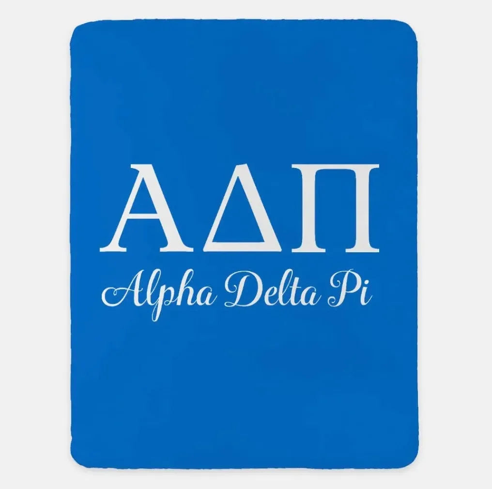 Alpha Delta Pi XL 60x80 Sherpa Throw Blanket