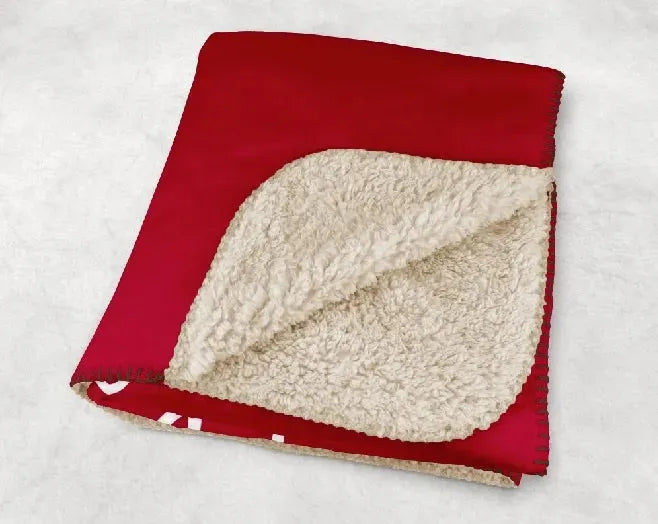 Alpha Gam XL 60x80 Sherpa Blanket - Red Rose