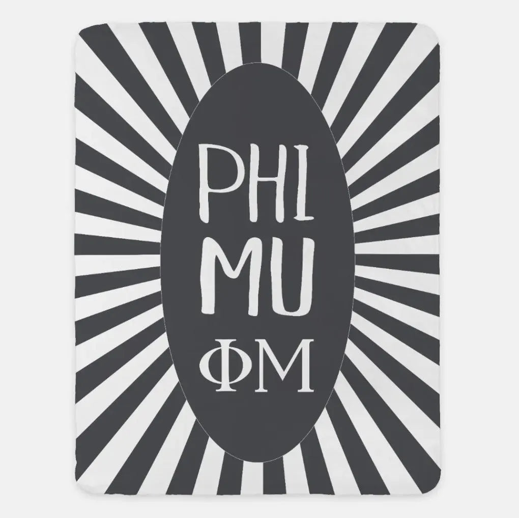 Phi Mu XL 60x80 Sherpa Blanket Starburst