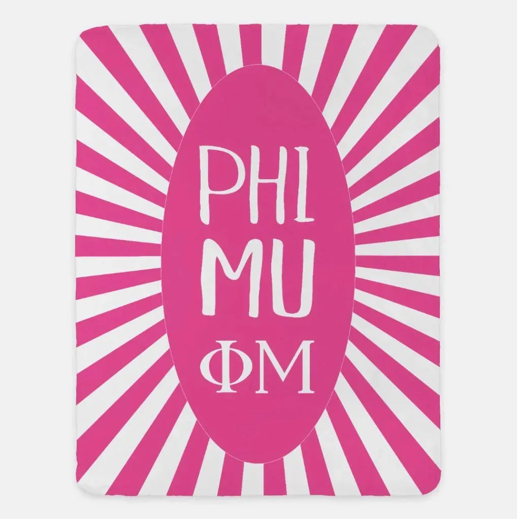 Phi Mu XL 60x80 Sherpa Blanket Starburst