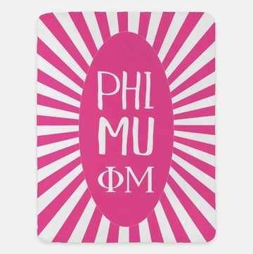 Phi Mu XL 60x80 Sherpa Blanket Starburst