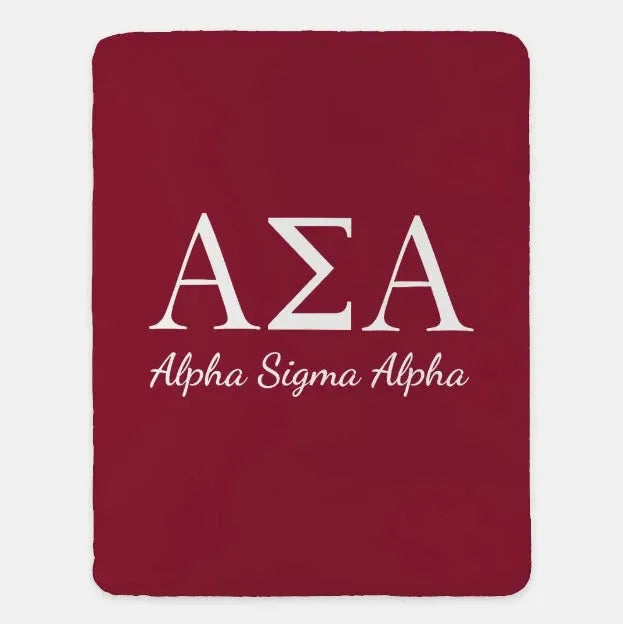 Alpha Sigma Alpha XL 60x80 Sherpa Blanket