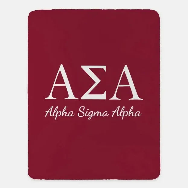 Alpha Sigma Alpha XL 60x80 Sherpa Blanket