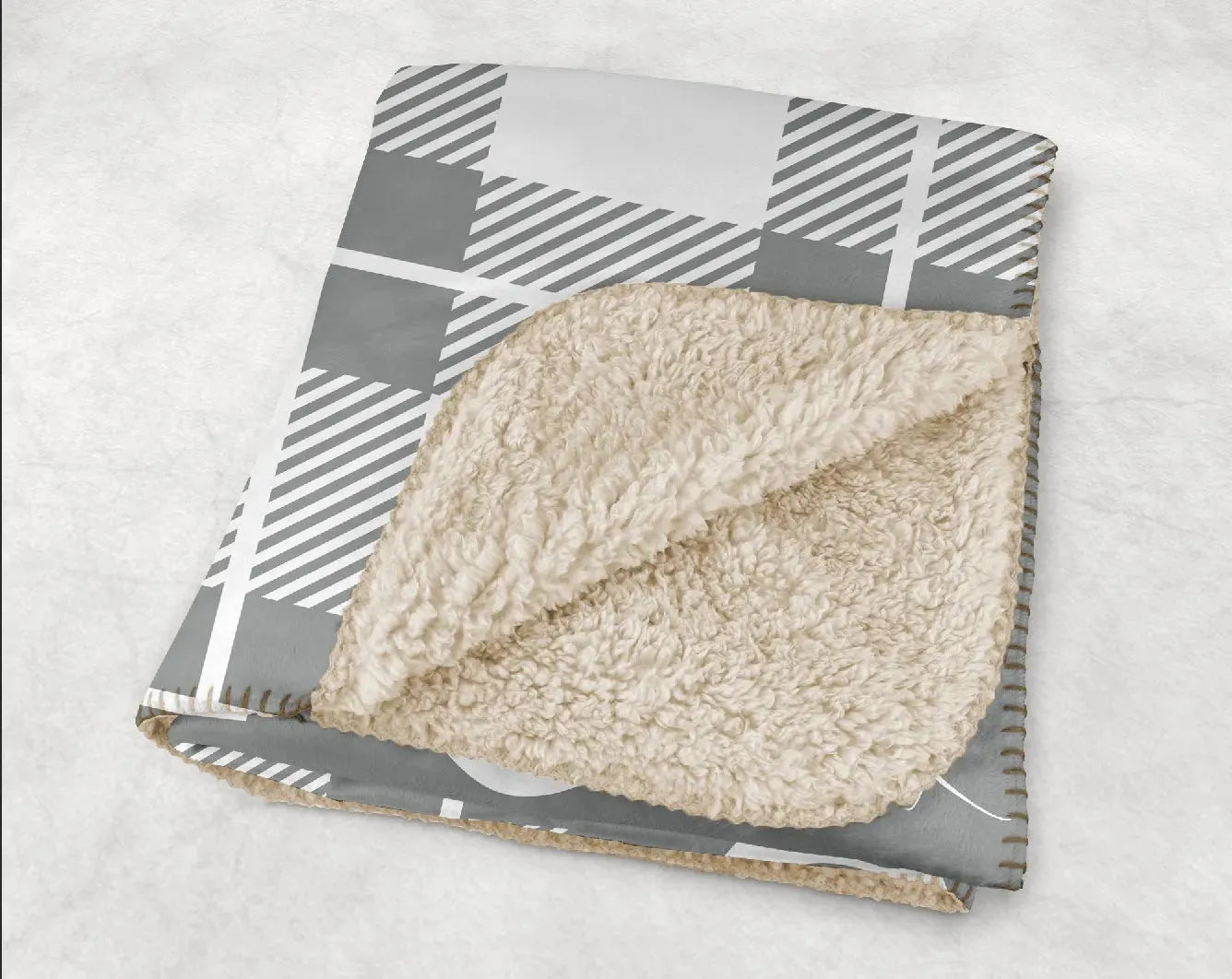 Phi Mu Plaid XL 60x80 Sherpa Throw Blanket