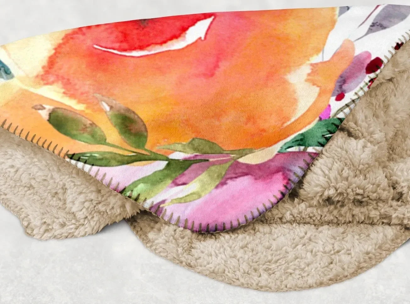 Kappa Kappa Gamma XL 60x80 Floral Sherpa Blanket