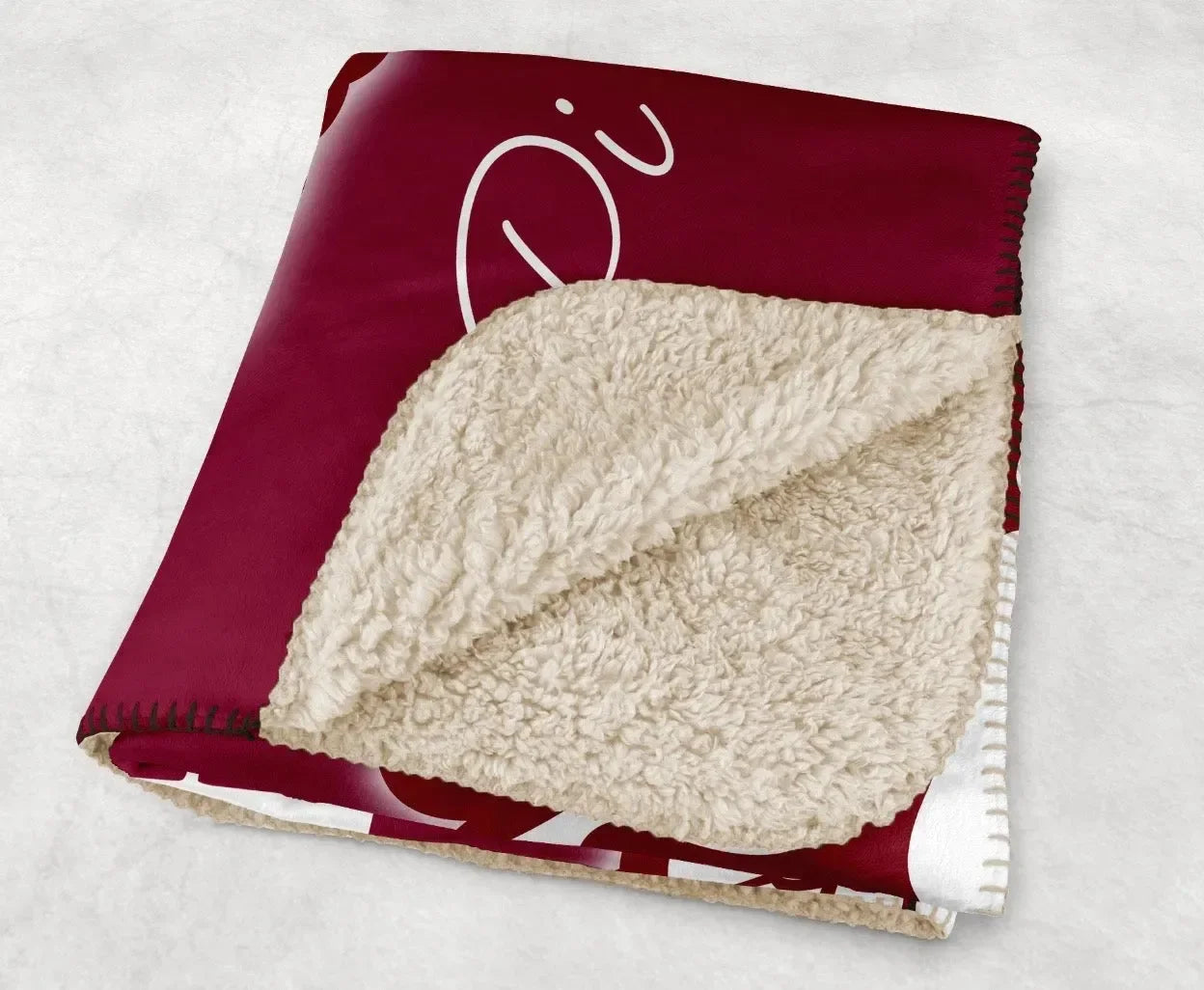 Pi Beta Phi XL 60x80 Sherpa Throw Blanket - Bold Carnation