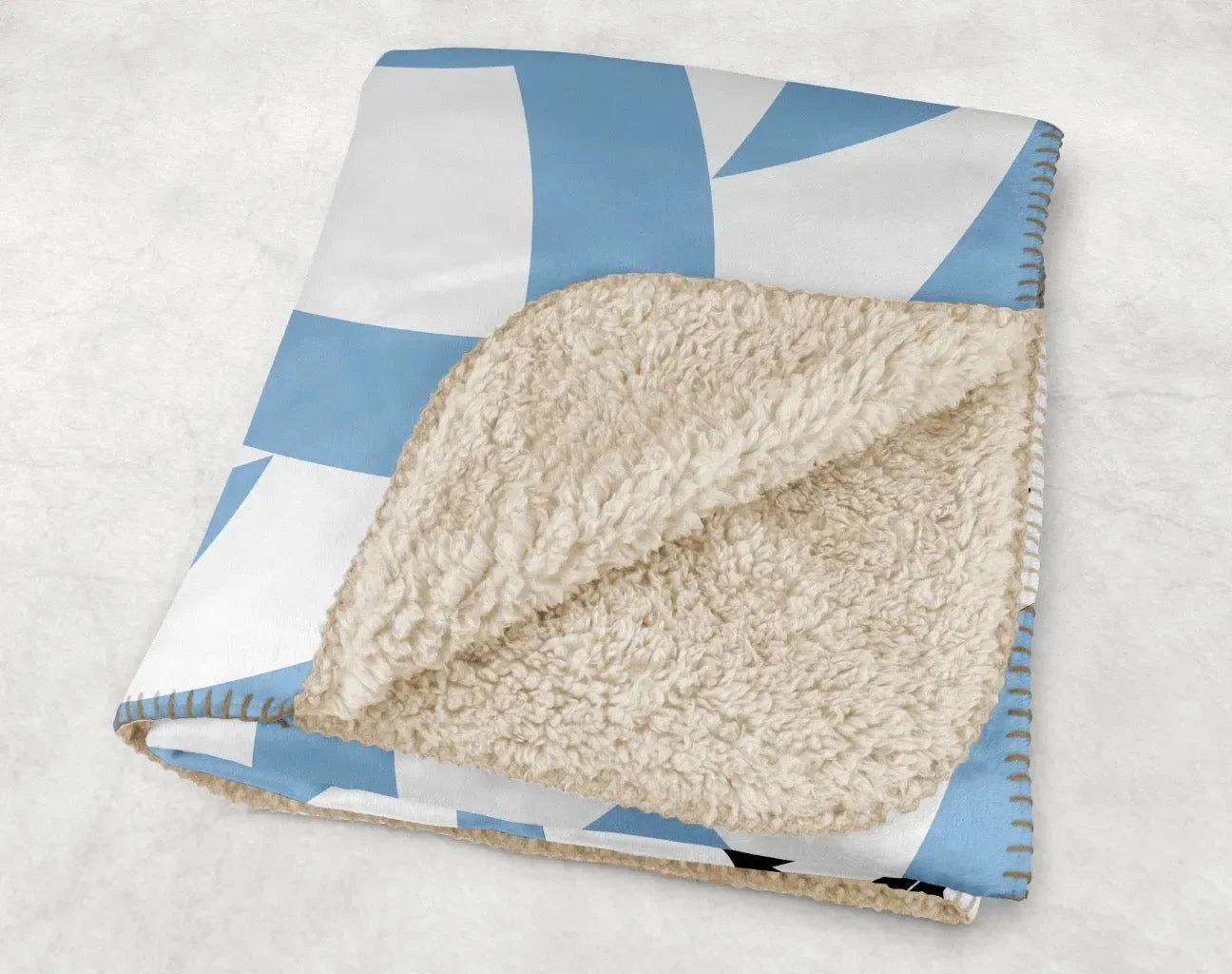 Alpha Phi XL 60x80 Blue Tribal Sherpa Blanket