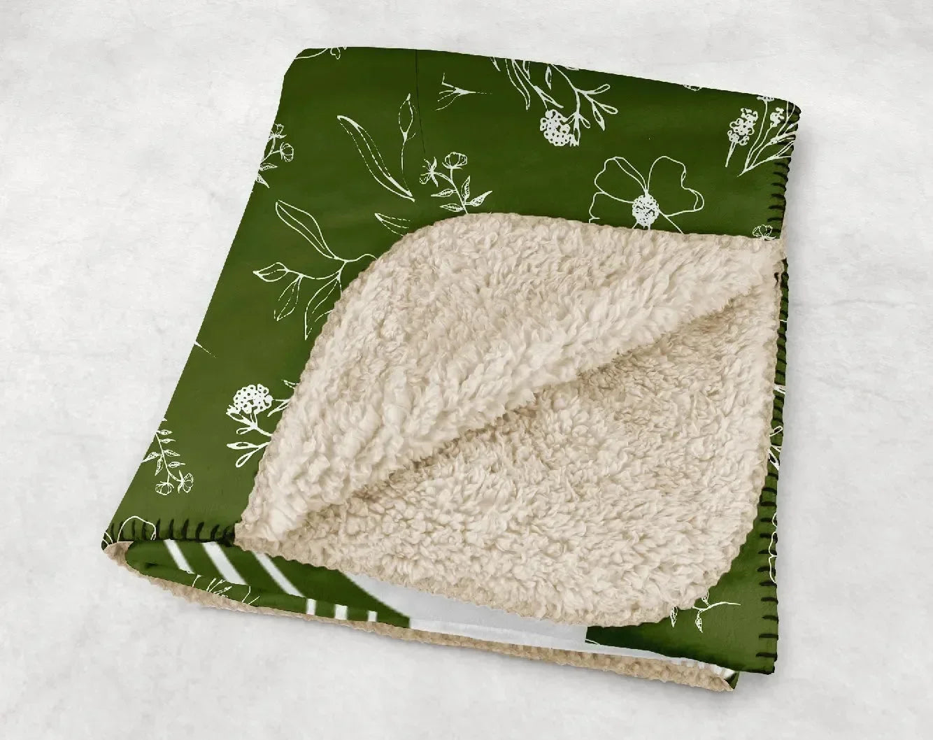 Alpha Chi Omega XL 60x80 Sherpa Throw Blanket - Vintage Floral