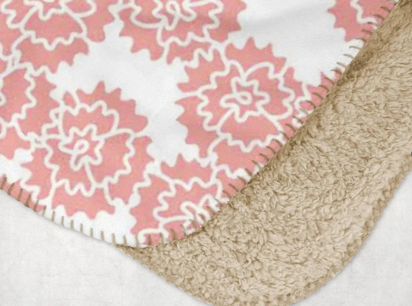 Gamma Phi Beta XL 60x80 Sherpa Throw Blanket - Blush Carnations