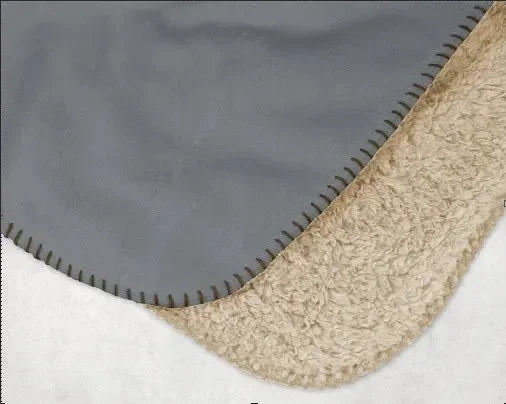 Chi Omega XL 60x80 Sherpa Throw Blanket - Gray Greek Letters