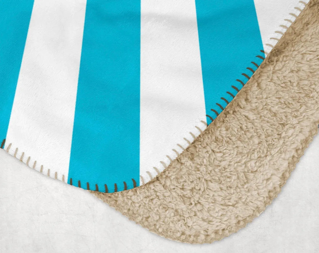 Tri Delta XL 60x80 Sherpa Blanket - Bright Blue Starburst