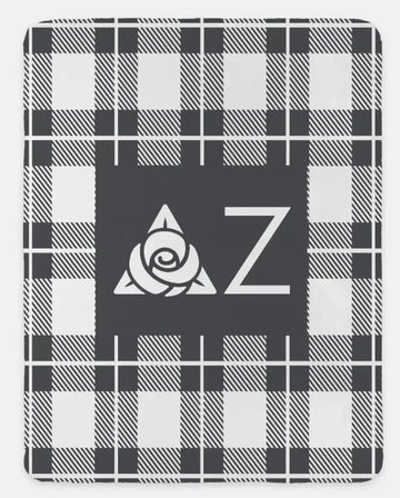 Delta Zeta XL 60x80 Plaid Sherpa Throw Blanket