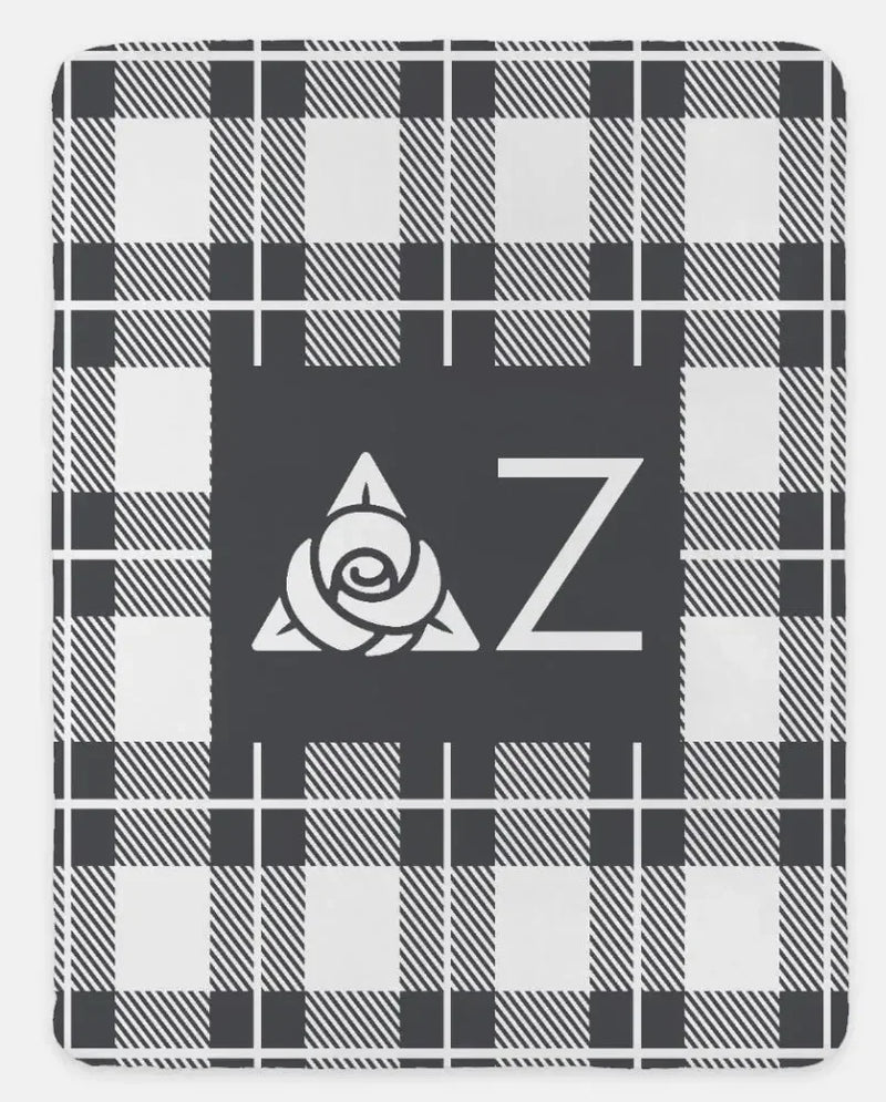 Delta Zeta XL 60x80 Plaid Sherpa Throw Blanket