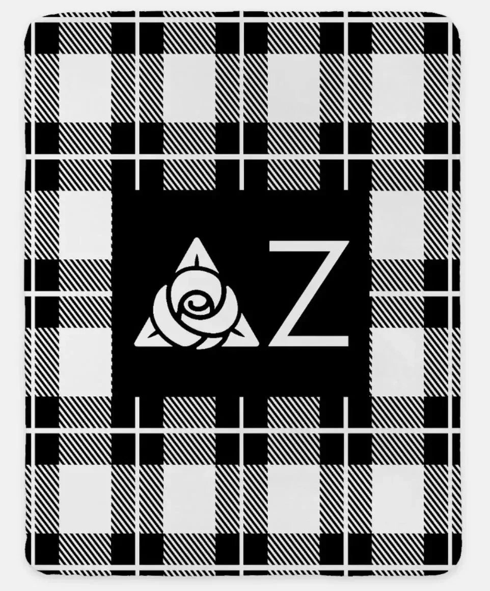 Delta Zeta XL 60x80 Plaid Sherpa Throw Blanket