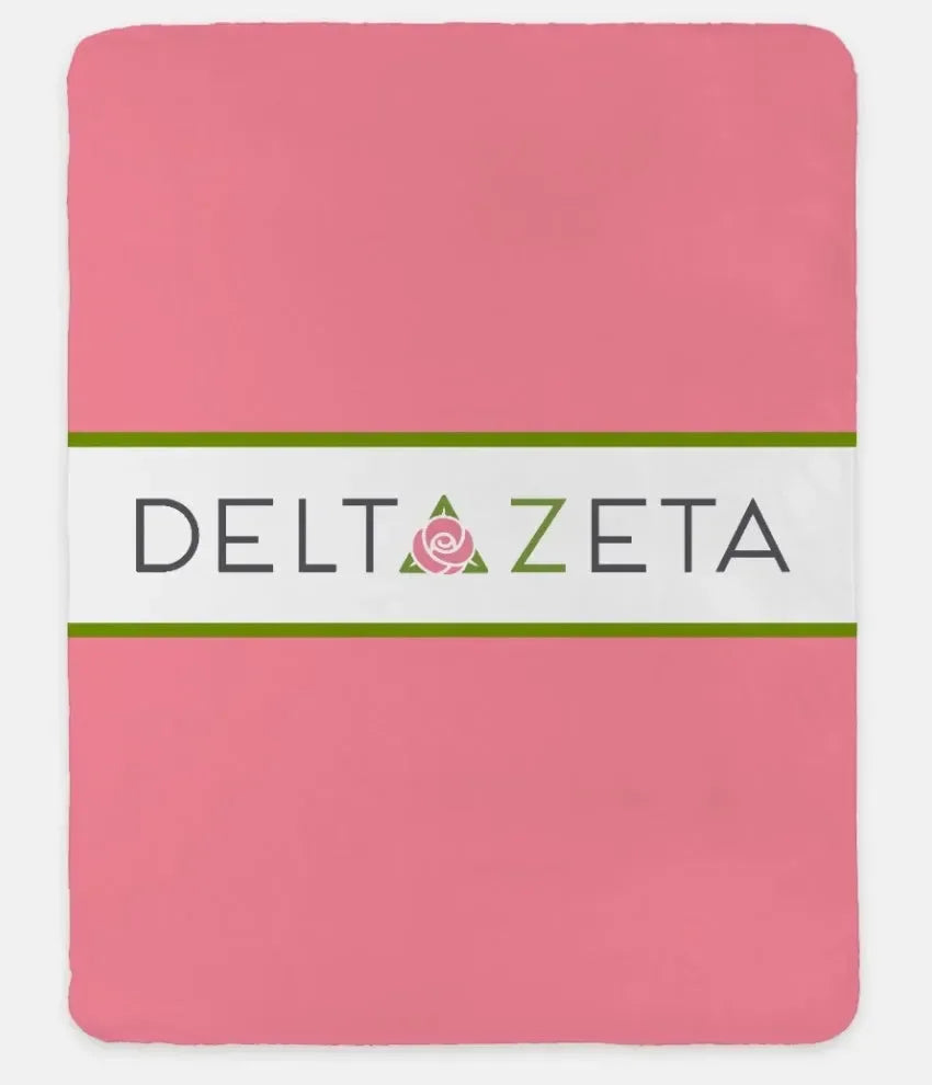 Delta Zeta XL 60x80 Traditional Sherpa Throw Blanket