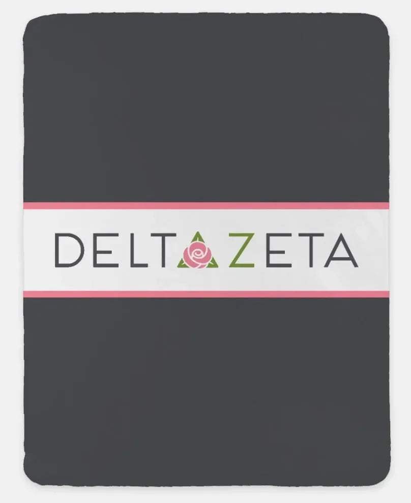 Delta Zeta XL 60x80 Traditional Sherpa Throw Blanket