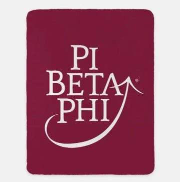 Pi Beta Phi XL 60x80 Traditional Sherpa Blanket - Wine