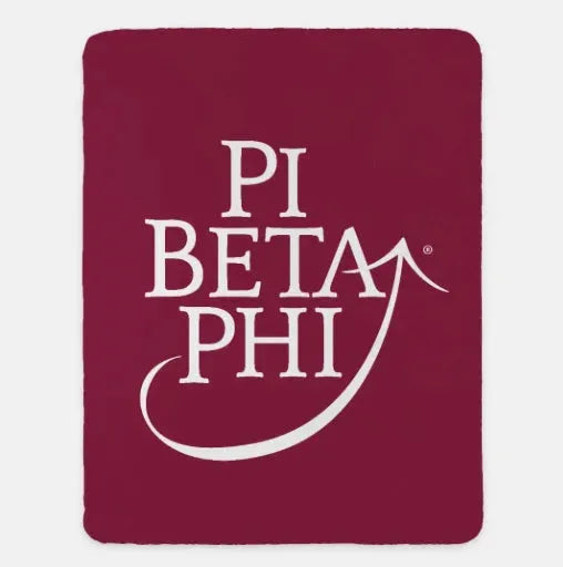 Pi Beta Phi XL 60x80 Traditional Sherpa Blanket - Wine