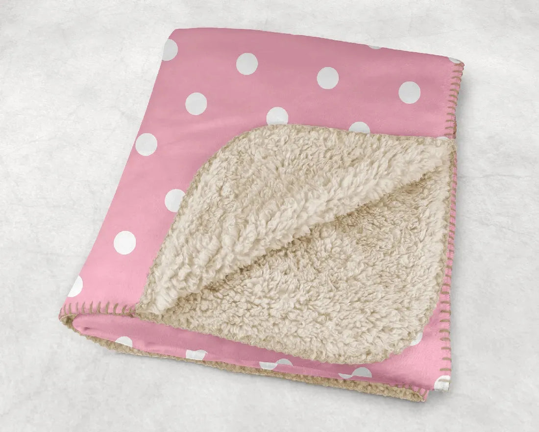 Delta Gamma XL 60x80 Sherpa Throw Blanket - Polka Dot