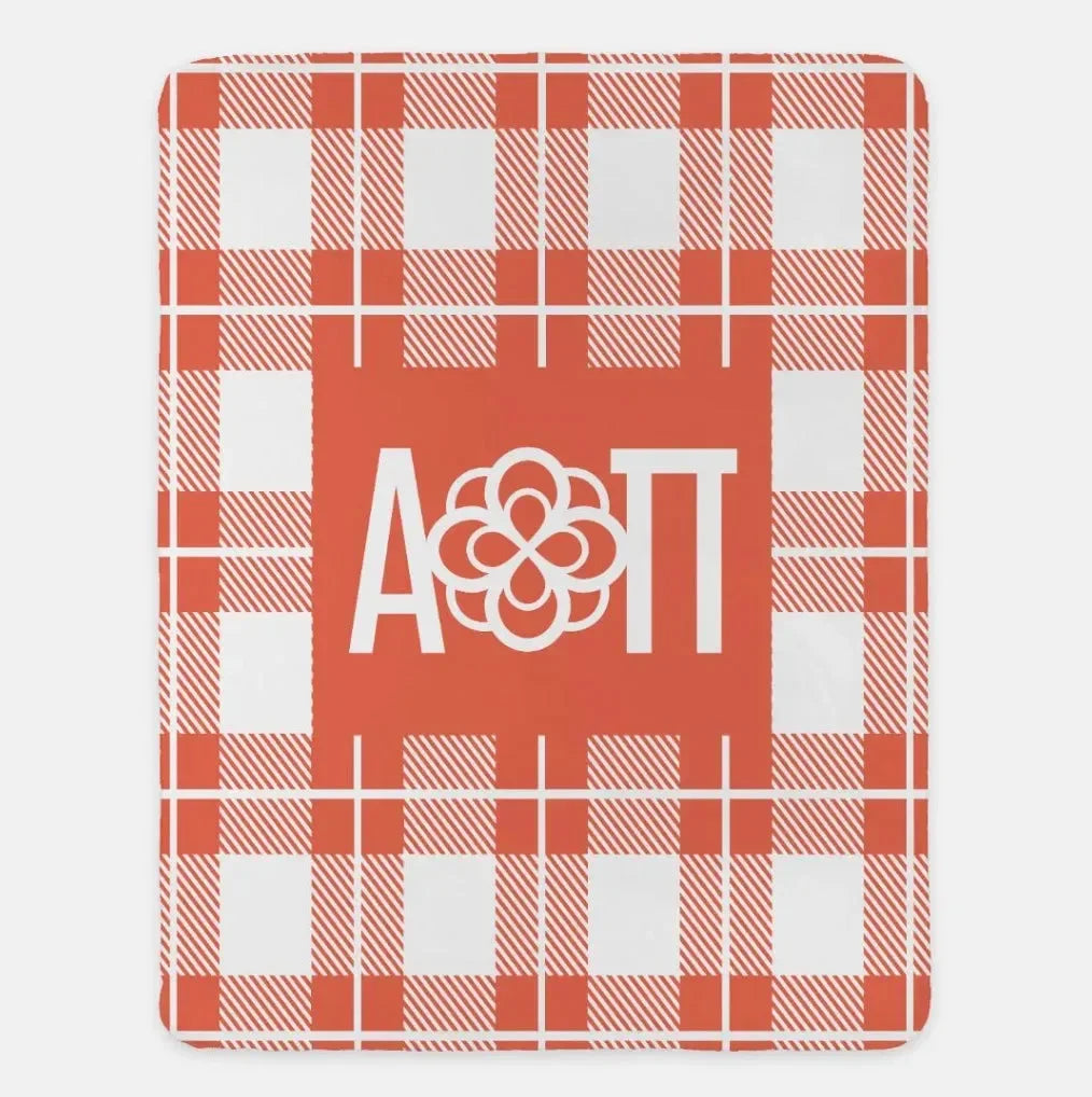 Alpha Omicron Pi XL 60x80 Plaid Sherpa Blanket