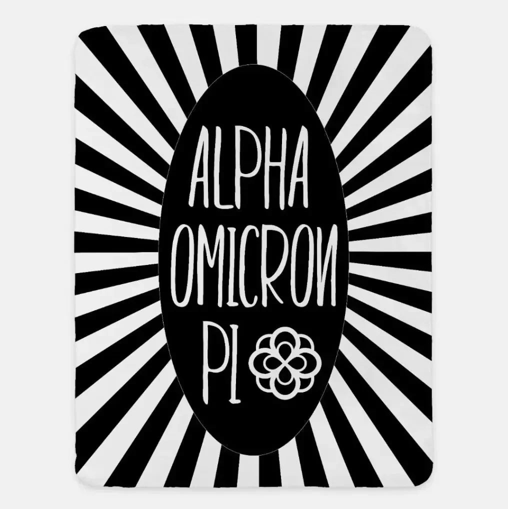 Alpha Omicron Pi XL 60x80 Sherpa Blanket - Starburst