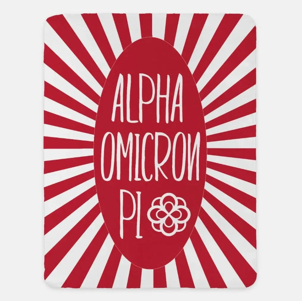 Alpha Omicron Pi XL 60x80 Sherpa Blanket - Starburst