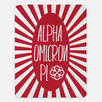 Alpha Omicron Pi XL 60x80 Sherpa Blanket - Starburst