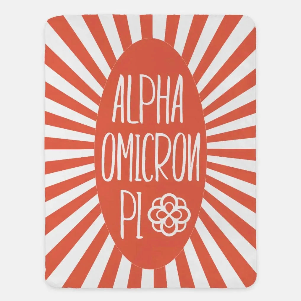 Alpha Omicron Pi XL 60x80 Sherpa Blanket - Starburst