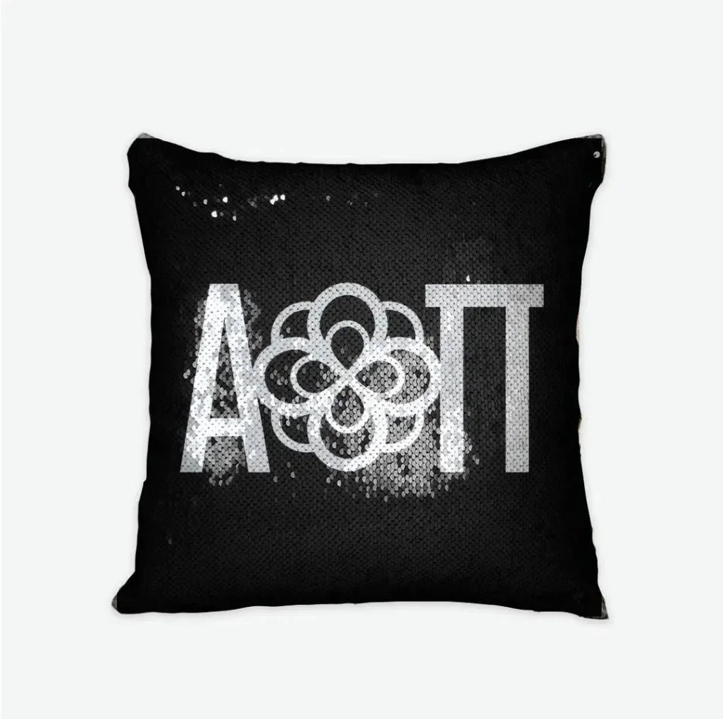 Alpha Omicron Pi Sequin Throw Pillow Cover
