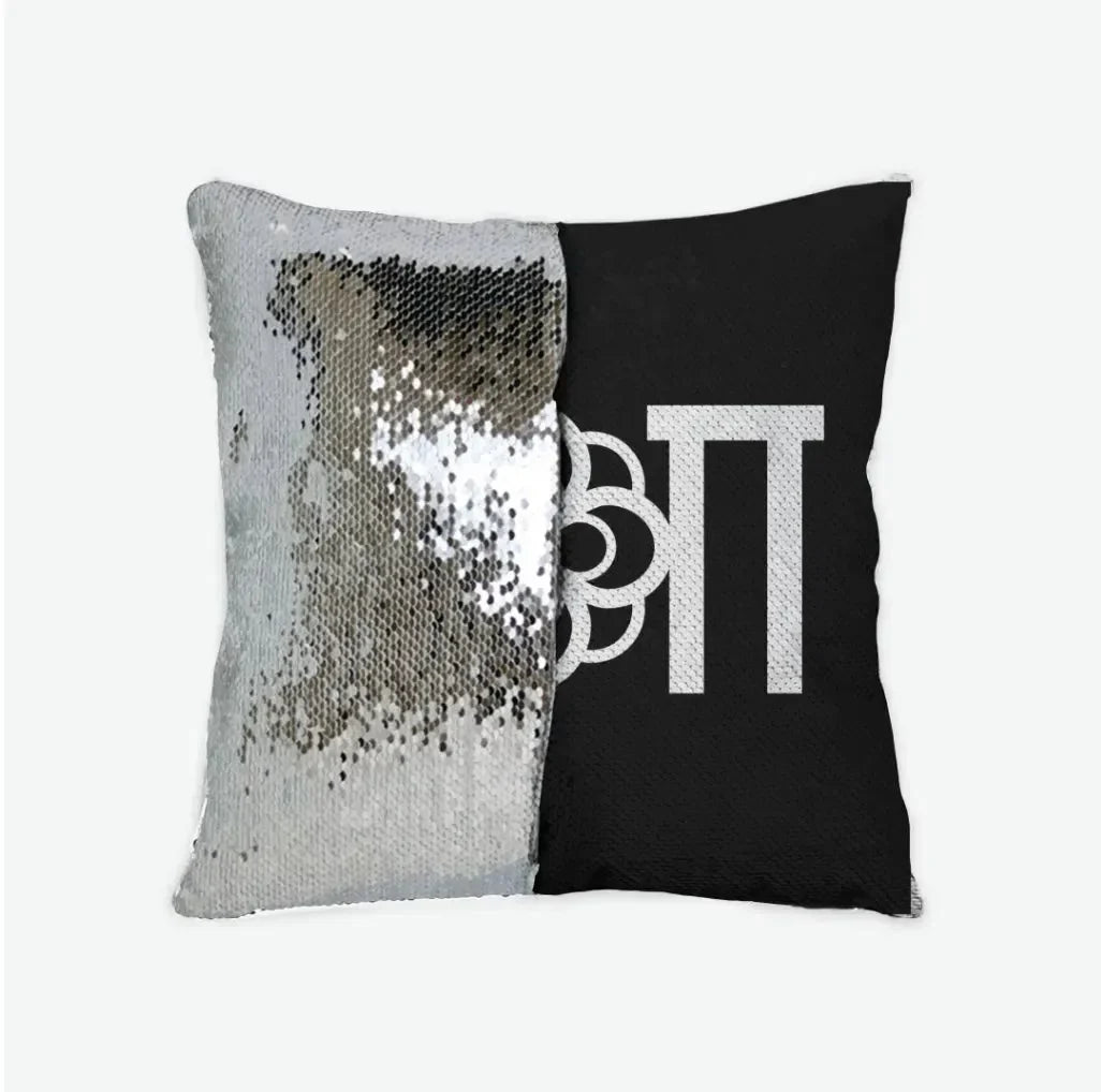 Alpha Omicron Pi Sequin Throw Pillow Cover