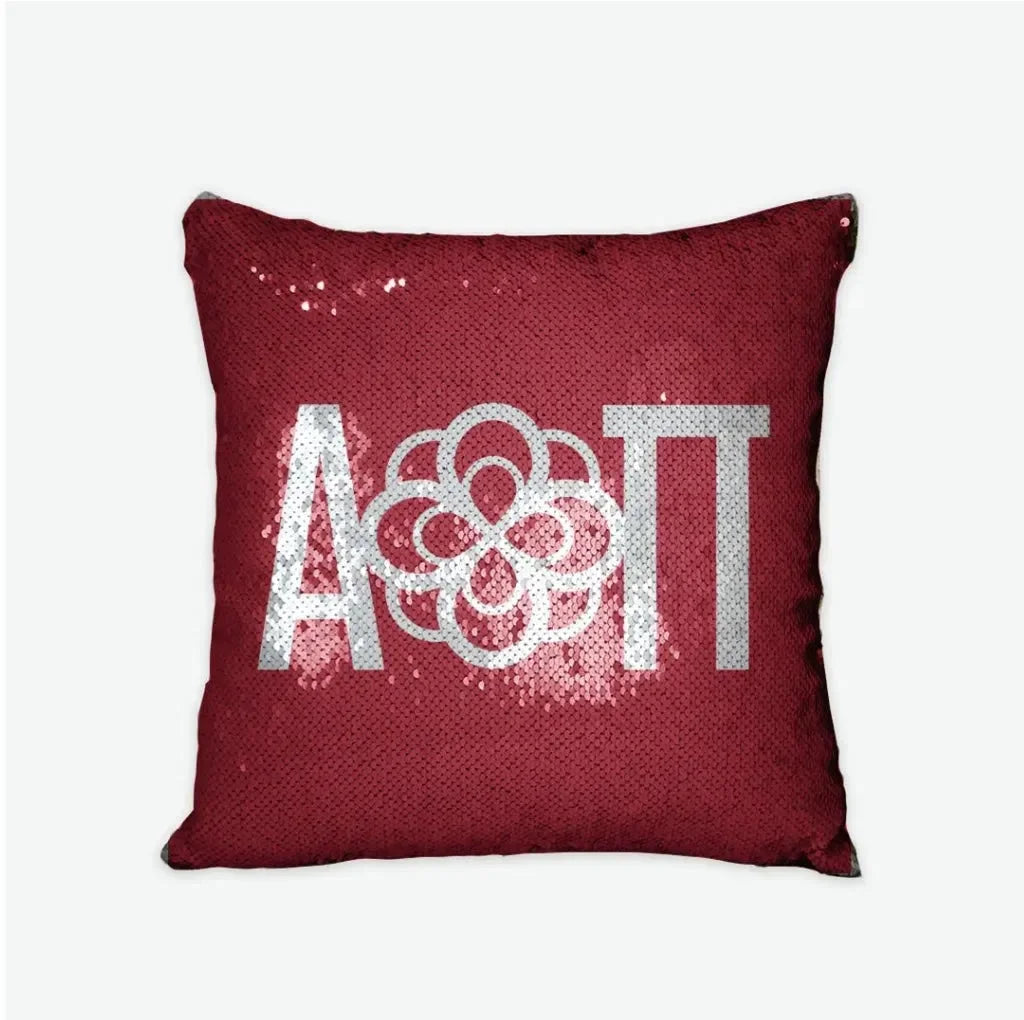 Alpha Omicron Pi Sequin Throw Pillow Cover