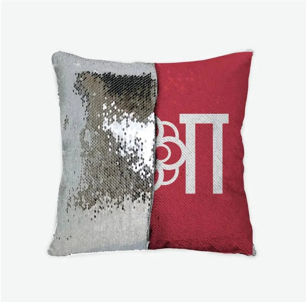 Alpha Omicron Pi Sequin Throw Pillow Cover