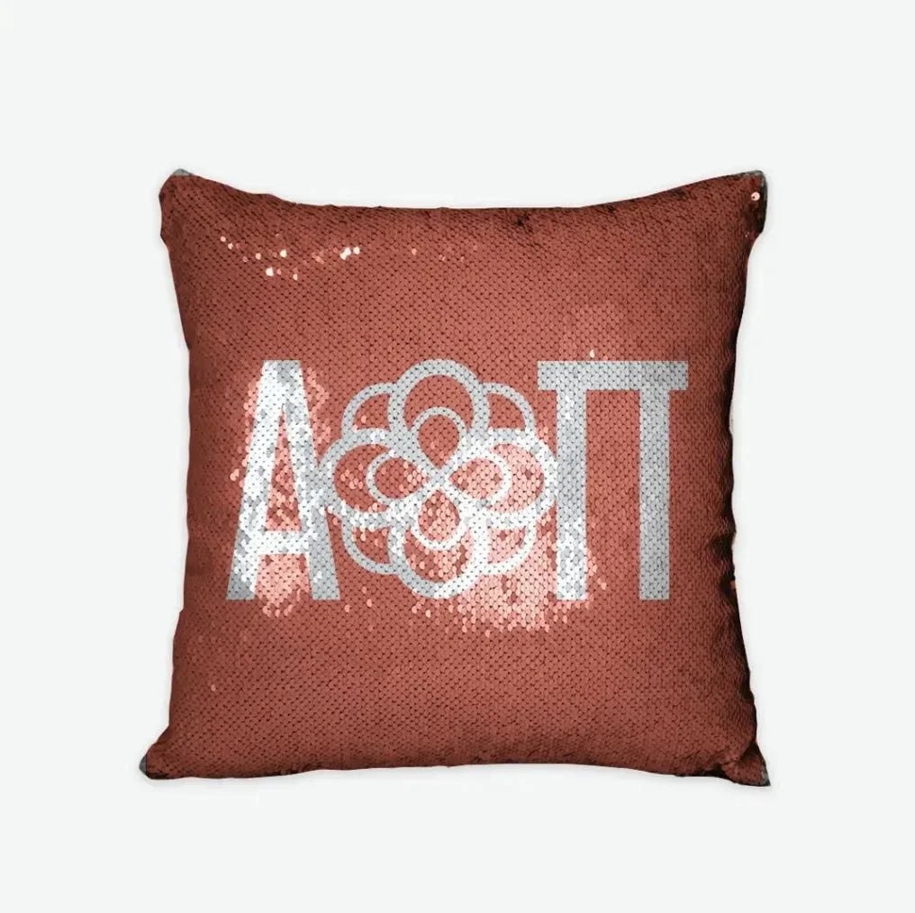 Alpha Omicron Pi Sequin Throw Pillow Cover