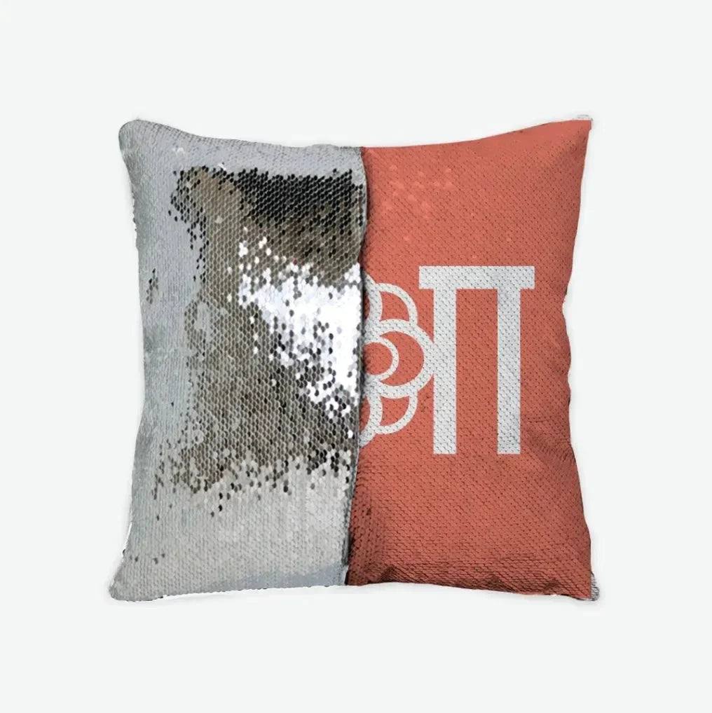 Alpha Omicron Pi Sequin Throw Pillow Cover