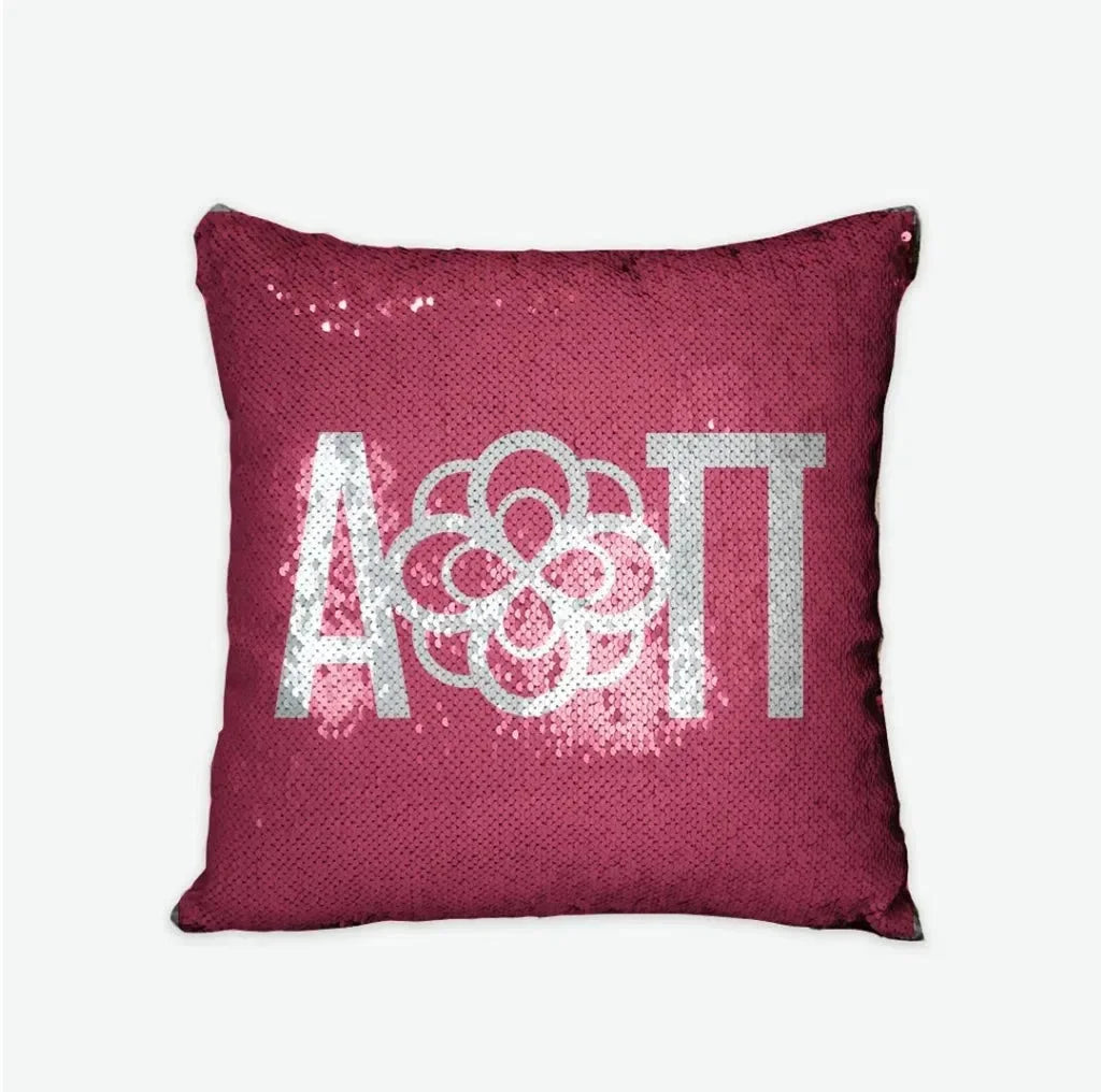 Alpha Omicron Pi Sequin Throw Pillow Cover