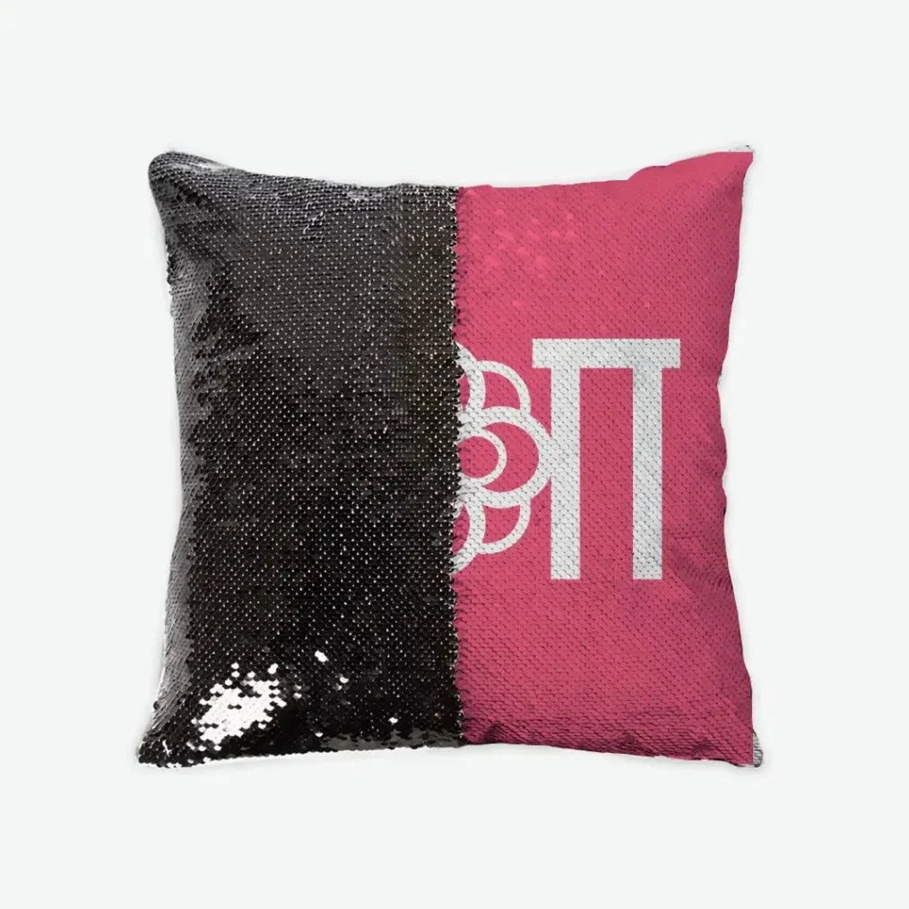 Alpha Omicron Pi Sequin Throw Pillow Cover