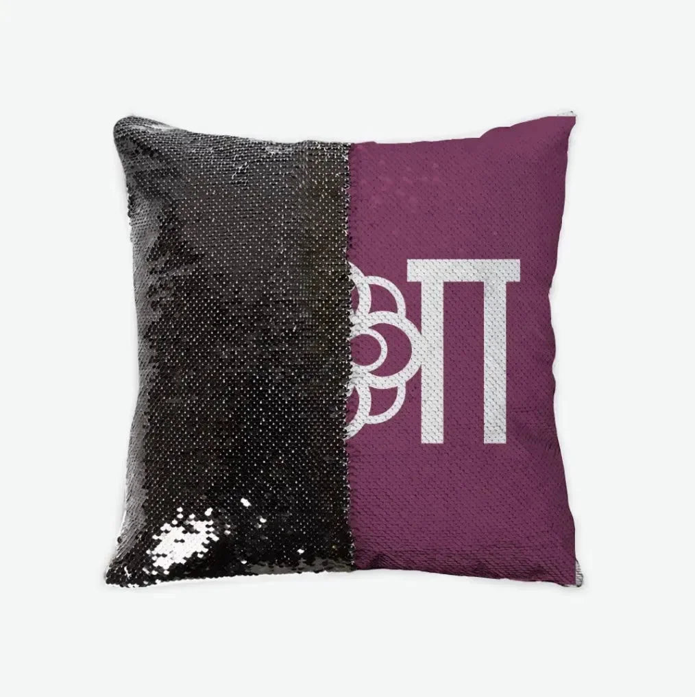 Alpha Omicron Pi Sequin Throw Pillow Cover