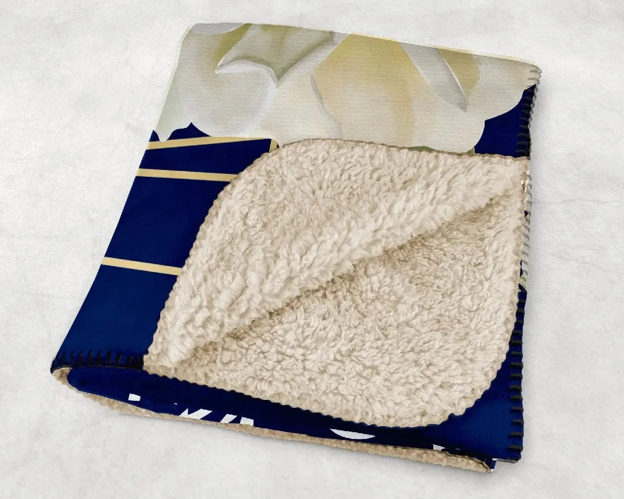 Delta Gamma XL 60x80 Sherpa Throw Blanket - Rose Frame