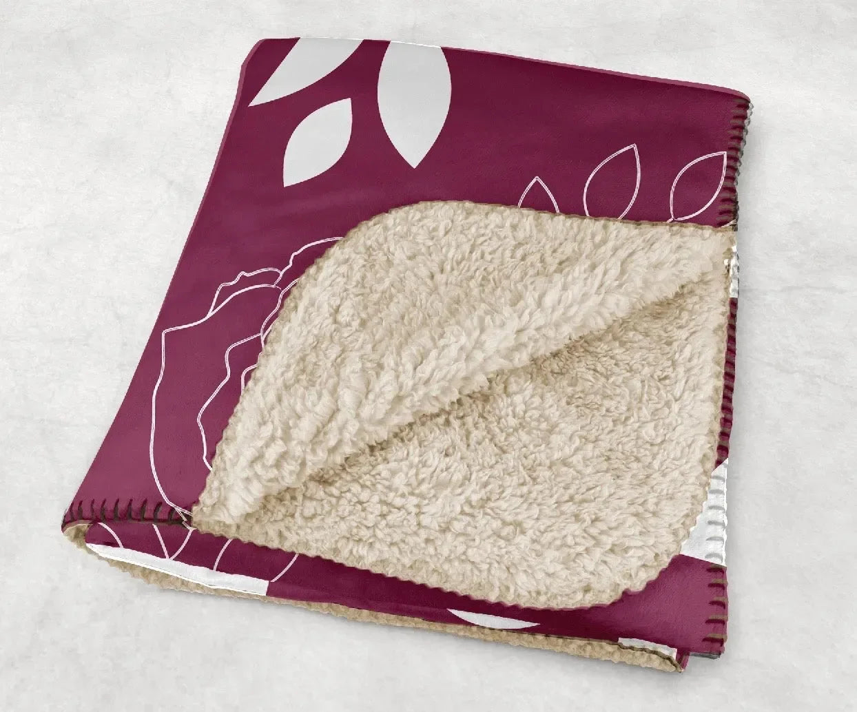 Delta Gamma XL 60x80 Sherpa Throw Blanket - Rose Wide Band
