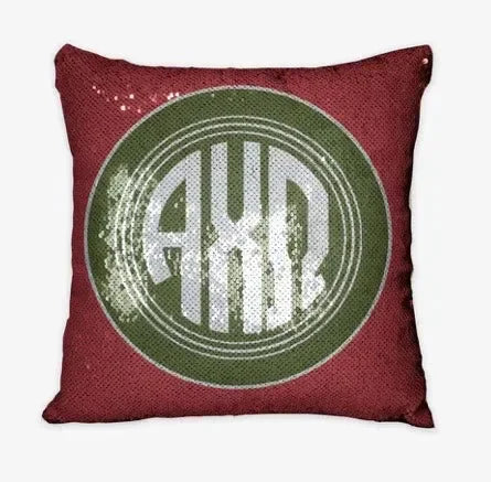 Alpha Chi Omega Monogram Sequin Pillow Cover