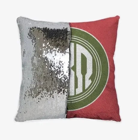 Alpha Chi Omega Monogram Sequin Pillow Cover