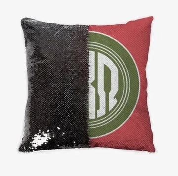 Alpha Chi Omega Monogram Sequin Pillow Cover