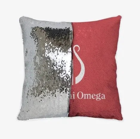 Alpha Chi Omega Sequin Throw Pillow Cover - Scarlet Lyre