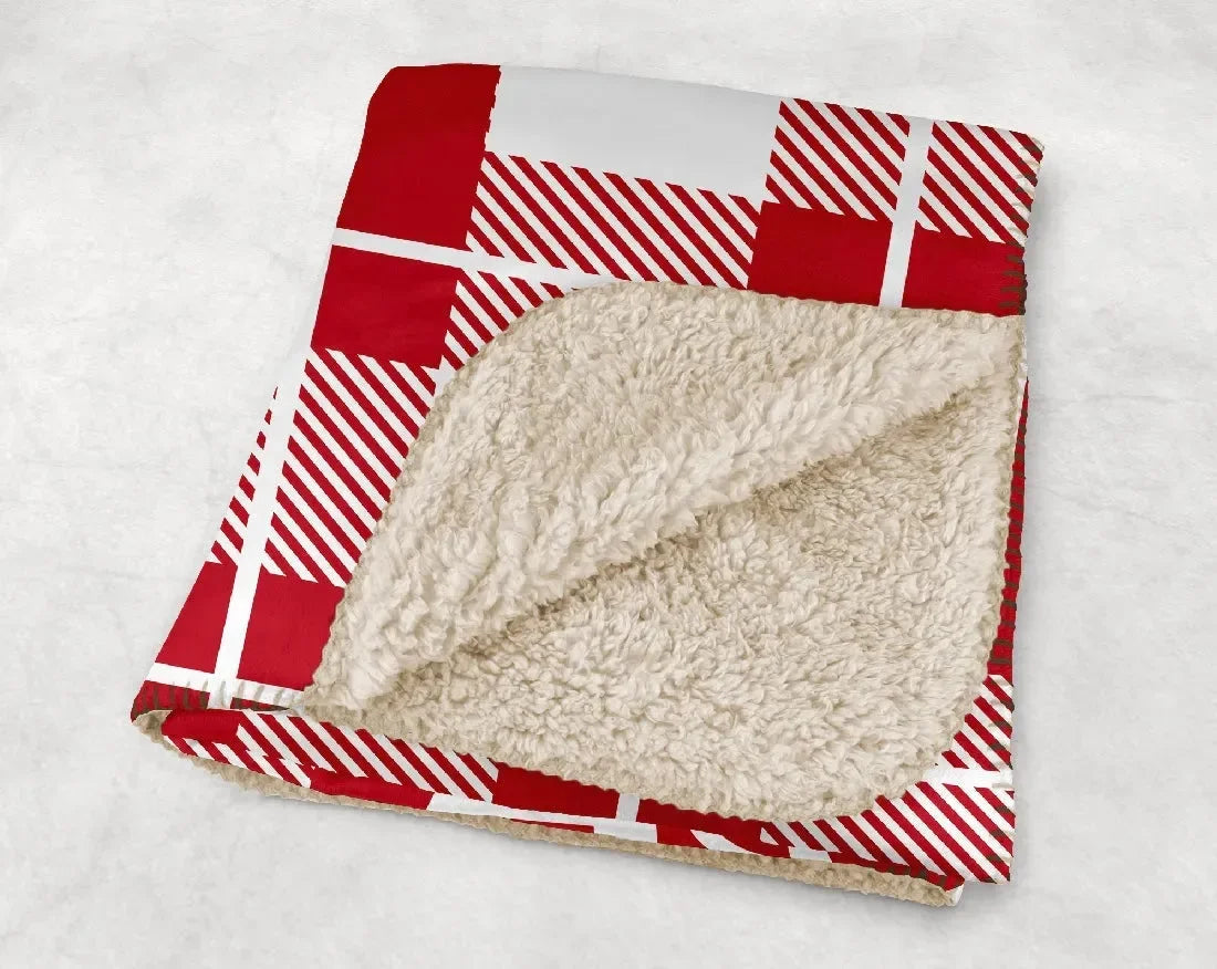 Alpha Omicron Pi XL 60x80 Plaid Sherpa Blanket