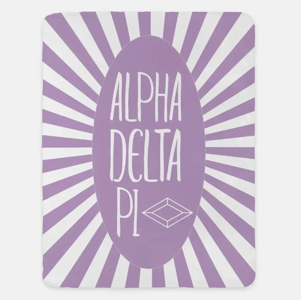 Alpha Delta Pi XL 60x80 Sherpa Throw Blanket - Starburst