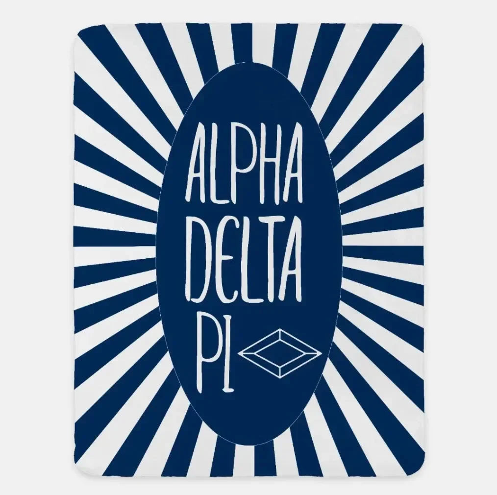 Alpha Delta Pi XL 60x80 Sherpa Throw Blanket - Starburst